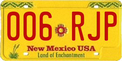 NM license plate 006RJP