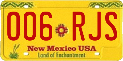 NM license plate 006RJS
