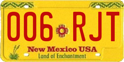 NM license plate 006RJT