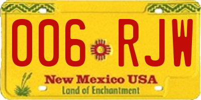 NM license plate 006RJW