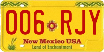 NM license plate 006RJY