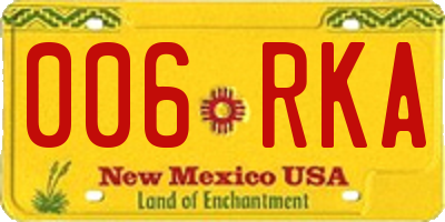 NM license plate 006RKA