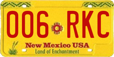 NM license plate 006RKC
