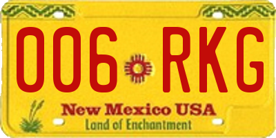 NM license plate 006RKG