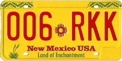NM license plate 006RKK