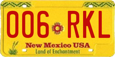 NM license plate 006RKL