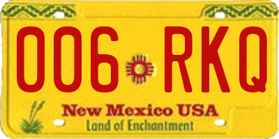 NM license plate 006RKQ