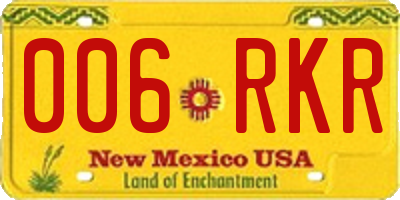 NM license plate 006RKR