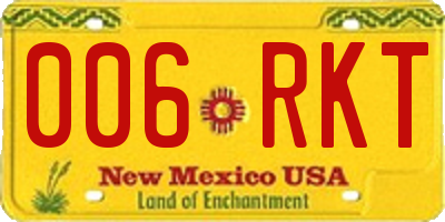 NM license plate 006RKT