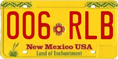 NM license plate 006RLB
