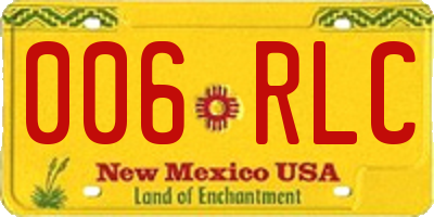 NM license plate 006RLC