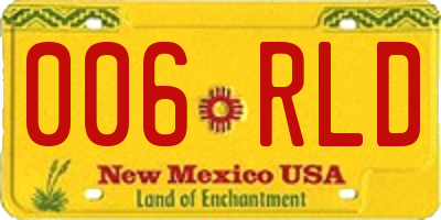 NM license plate 006RLD