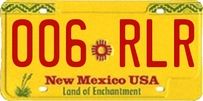 NM license plate 006RLR