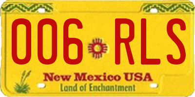 NM license plate 006RLS