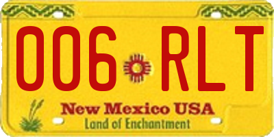NM license plate 006RLT