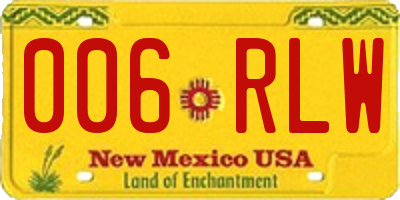 NM license plate 006RLW