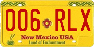 NM license plate 006RLX