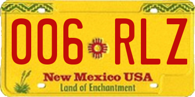 NM license plate 006RLZ