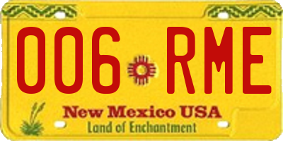 NM license plate 006RME