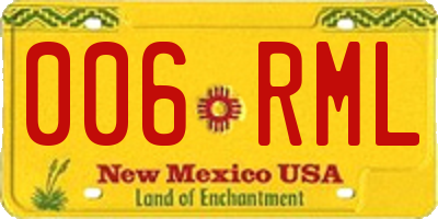 NM license plate 006RML