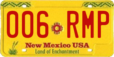 NM license plate 006RMP