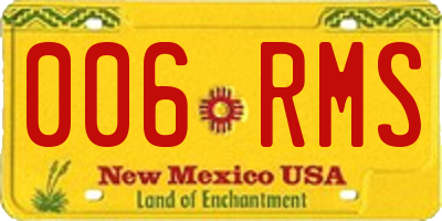 NM license plate 006RMS
