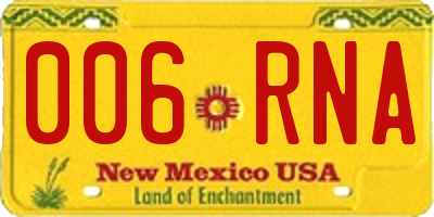 NM license plate 006RNA