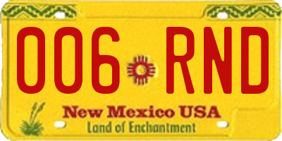 NM license plate 006RND