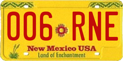 NM license plate 006RNE