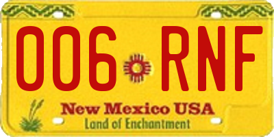 NM license plate 006RNF