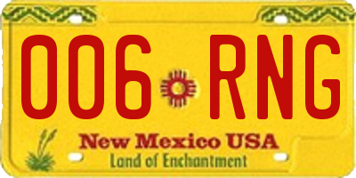 NM license plate 006RNG