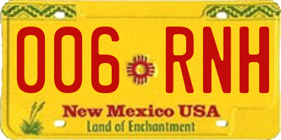 NM license plate 006RNH