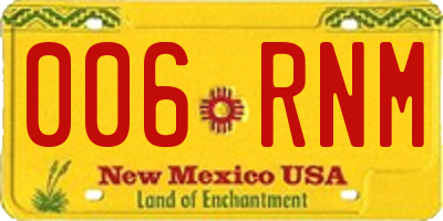 NM license plate 006RNM