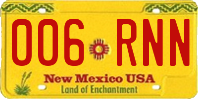 NM license plate 006RNN