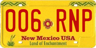 NM license plate 006RNP