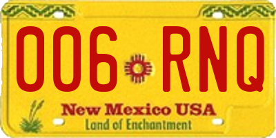 NM license plate 006RNQ