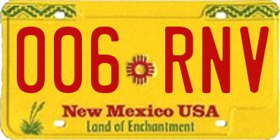 NM license plate 006RNV