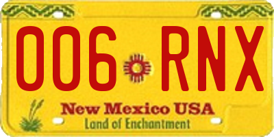 NM license plate 006RNX