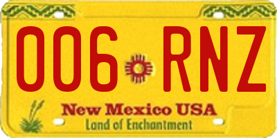 NM license plate 006RNZ