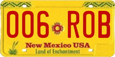 NM license plate 006ROB
