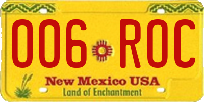 NM license plate 006ROC