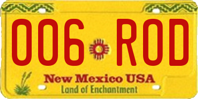 NM license plate 006ROD