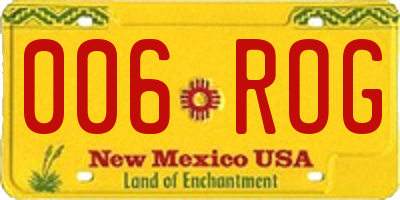 NM license plate 006ROG