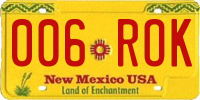 NM license plate 006ROK
