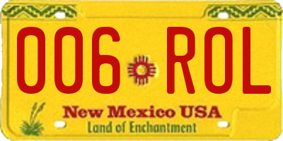 NM license plate 006ROL