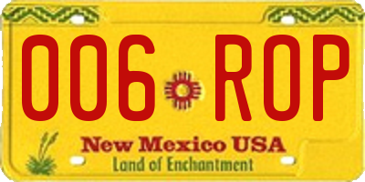 NM license plate 006ROP
