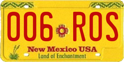 NM license plate 006ROS