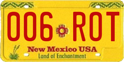 NM license plate 006ROT