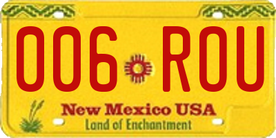 NM license plate 006ROU