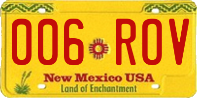 NM license plate 006ROV